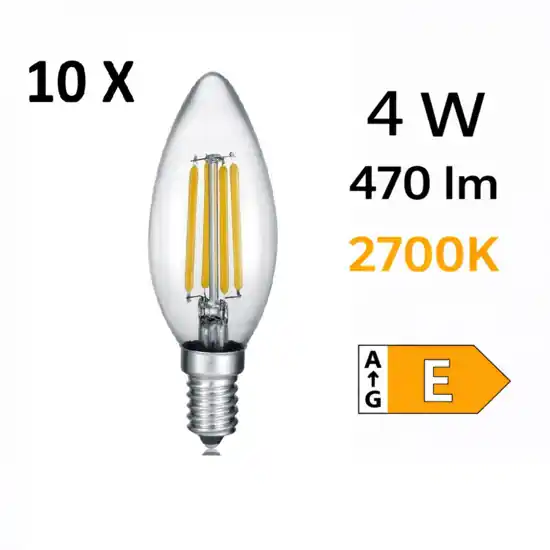 Confezione 10 pezzi lampadina e14 led 4w 2700k 470 lumen dimmerabile Offerta Speciale