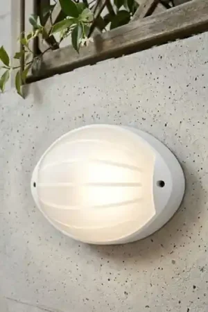 Applique bianca per esterni design ovale led 7w 4000k ip65 Reso Gratuito