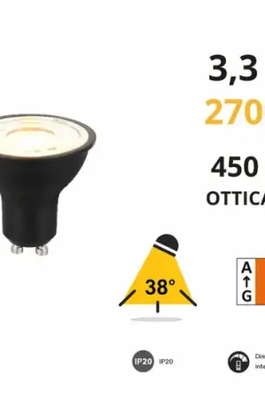A Buon Prezzo Lampadina gu10 led 3w 2700k 450 lumen ottica 38 dimmerabile