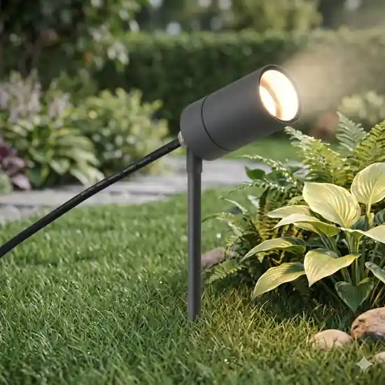 Nuovo Arrivo Faretto con picchetto da prato per giardino ip65 antracite