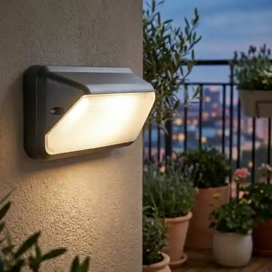 Subito Disponibile Applique da esterno balcone moderna nera led 7w cct con sensore crepusolare di movimento
