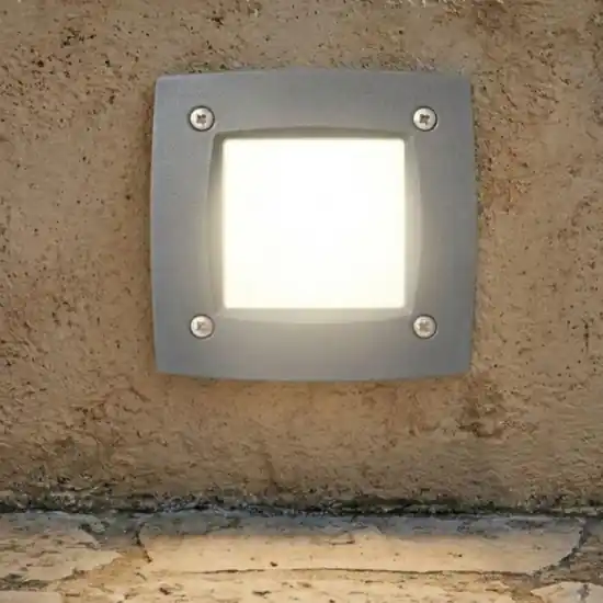 Vendita Finale Top light segnapasso grigio da esterno per incasso a parete anti corrosione ip66