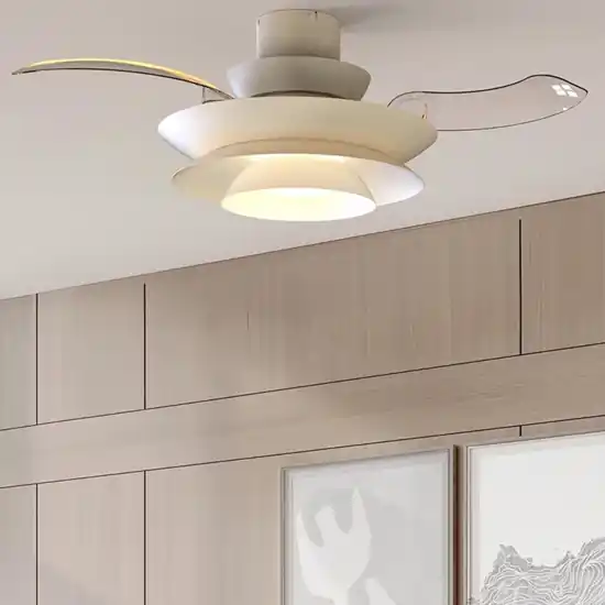 Ventilatore con pale nascoste bianco con telecomando led cct 13-20mq Prezzo Di Fabbrica