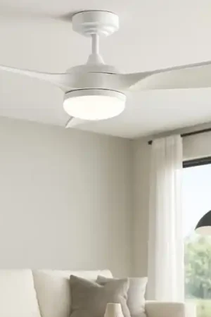 Ventilatore da soffitto bianco silenzioso con luce e telecomando Prezzo Scontato