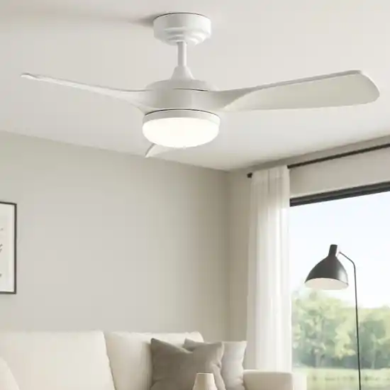 Ventilatore da soffitto bianco silenzioso con luce e telecomando Prezzo Scontato