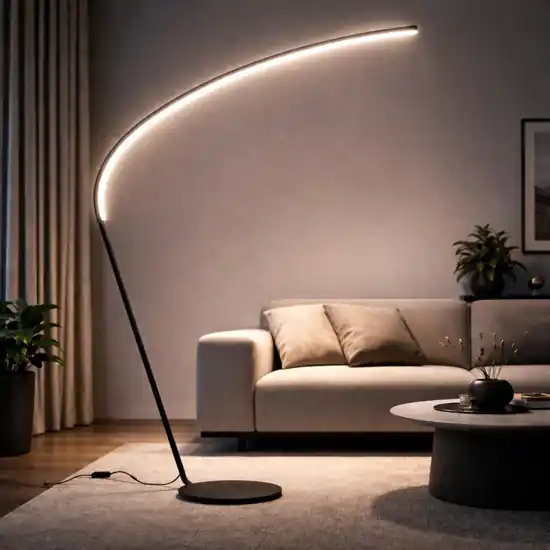 Prezzo Basso Ondaluce piantana style nera moderna per soggiorno led 3000k