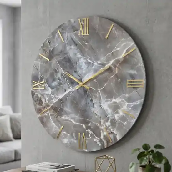Subito Disponibile Grande orologio da parete design particolare effetto marmo rotondo 100cm