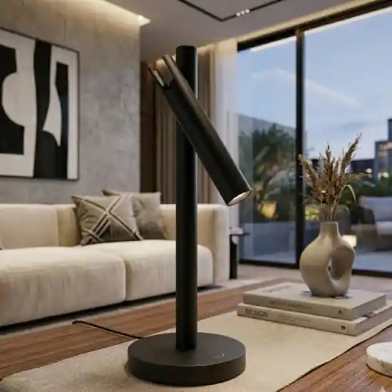 Spedito Oggi Ondaluce teddy lampada da tavolo nera luce orientabile led 3000k dimmerabile