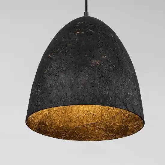 Lampadario cupola 50cm nero carta seta di gelso per sala da pranzo Più Venduto