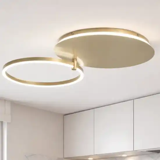 Occasione Ondaluce plafoniera moderna sabe oro led 48w 3000k dimmerabile orientabile