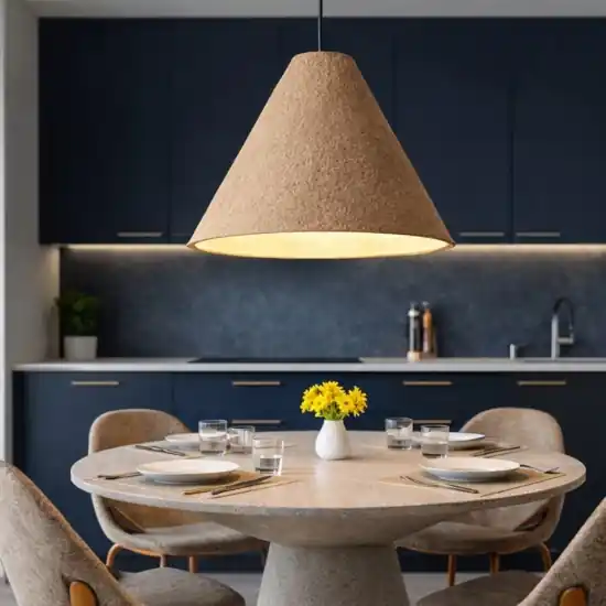 Solo Oggi Lampadario cono 45cm di cartapesta colore rovere marrone grezzo