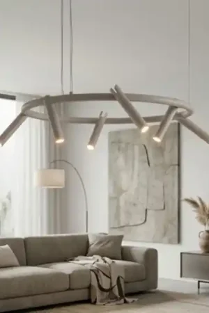 Saldi Ondaluce lampadario moderno teddy 6 luci orientabili tortora led 3000k dimmerabile