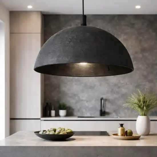 Offerta Speciale Lampadario cupola 42cm nera cartapesta per cucina moderna