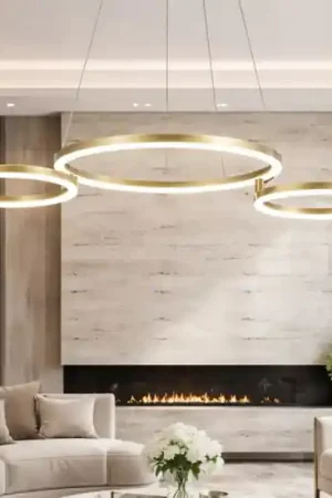 Subito Disponibile Ondaluce lampadario sabe oro 3 anelli orientabili led 75w 3000k dimmerabile