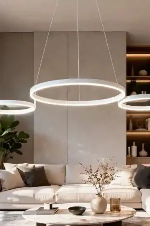 Saldi Ondaluce lampadario sabe bianco 3 anelli led orientabili 3000k dimmerabile