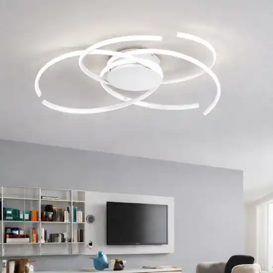 Promozione Ondaluce plafoniera saffira bianca 72w 3000k dimmerabile per soggiorno moderno