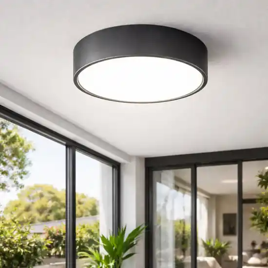 Vendita Finale Ondaluce plafoniera da esterno patio rotonda antracite led 10w 3000k