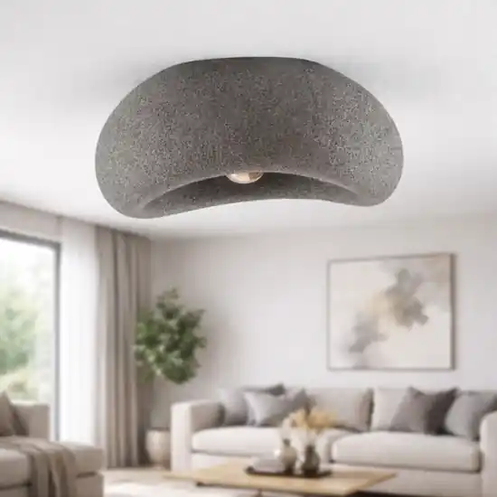 Plafoniera stile wabi sabi grigio antracite design japandi per soggiorno Di Tendenza
