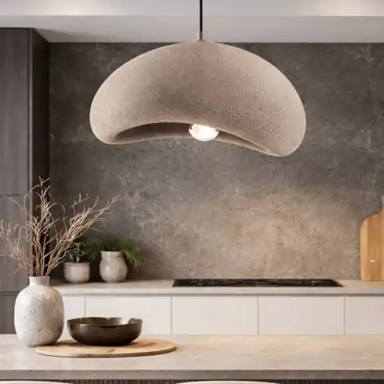 Lampadario wabi sabi marrone 40cm design japandi per cucina Professionale
