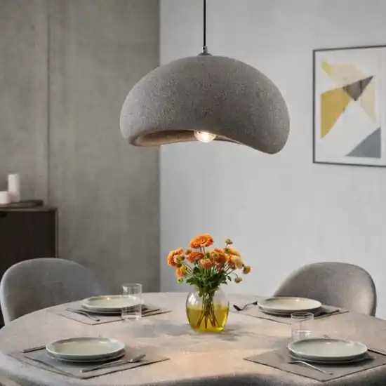 Lampadario wabi sabi grigio antracite 50cm design stile japandi Spedizione Espresso