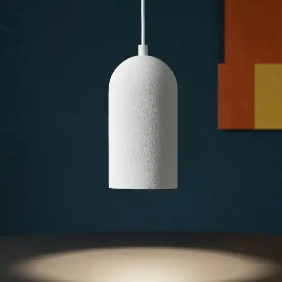 Prezzo Di Fabbrica Lampada cilindro a sospensione cilindro di gesso bianco pitturabile