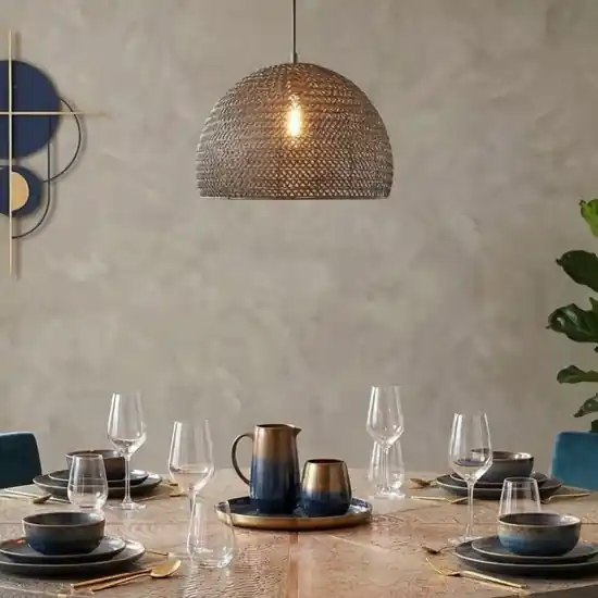Lampadario cupola maglie di metallo ottone invecchiato Prezzo Conveniente