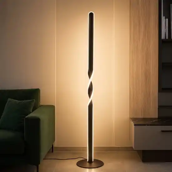 Offerta Lampo Lampade da terra moderna nera led 19w 3000k per soggiorno