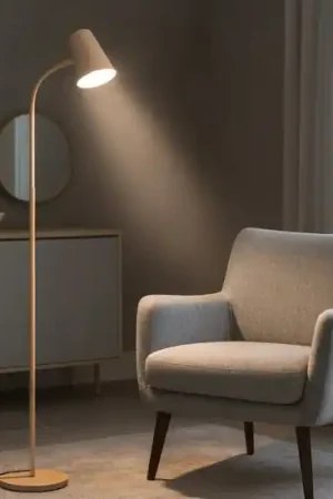 Lampada da terra piantana orientabile sabbia plastica beige led 3000k Promozione