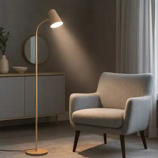 Lampada da terra piantana orientabile sabbia plastica beige led 3000k Promozione