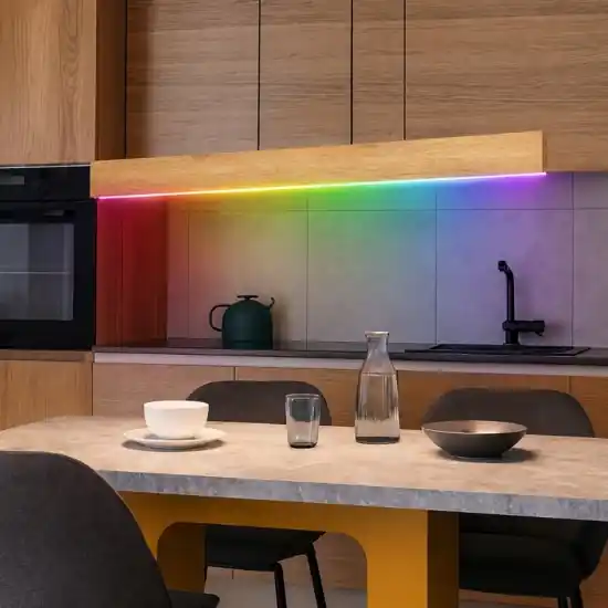 Economico Eglo lampadario a barra per cucina in legno led rgb 2700k a 6500k controllo remoto app