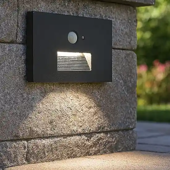 Vendita Finale Segnapasso da esterno grafite led 3w cct incasso a parete con sensore crepuscolare