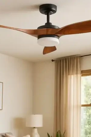 Ventilatore da soffitto con telecomando nero con luce 13mq Nuova Collezione