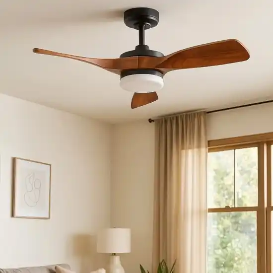 Ventilatore da soffitto con telecomando nero con luce 13mq Nuova Collezione