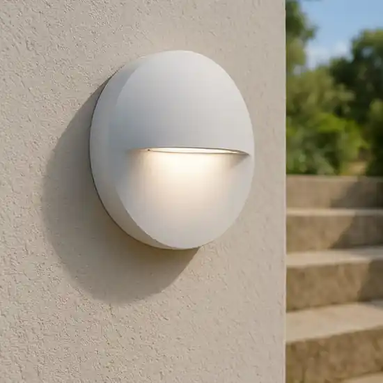 Segnapasso led bianco per parete da esterno rotondo 3w 3000k Quantità Limitata