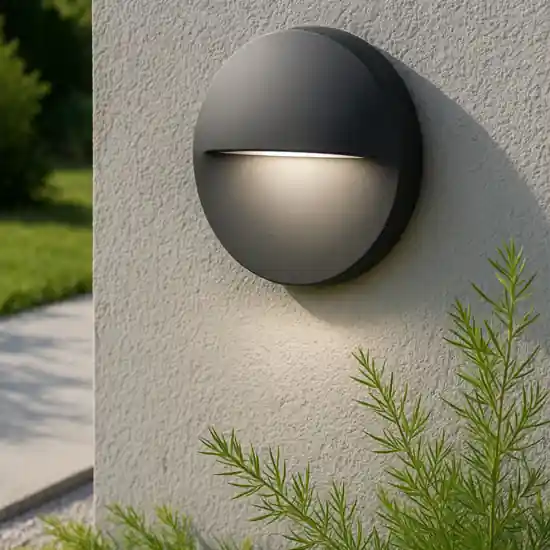 Segnapasso led a parete 3w 3000k rotondo grafite per esterno ip65 Offerta