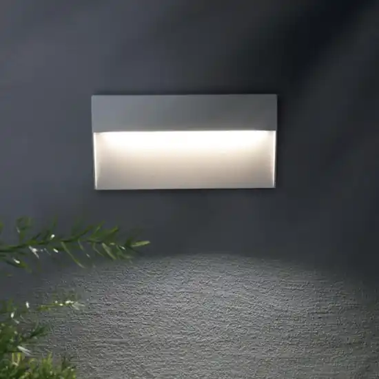 Esclusivo Segnapasso da parete rettangolare bianco per esterno led 6w 4000k