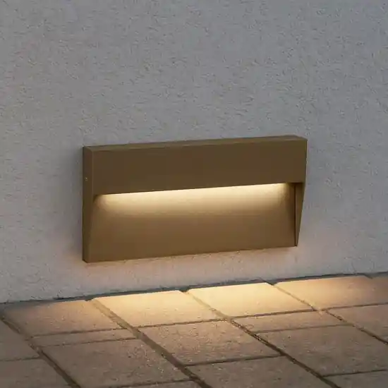 Vendita Finale Segnapasso led per esterno corten rettangolare da parete 6w 4000k ip65