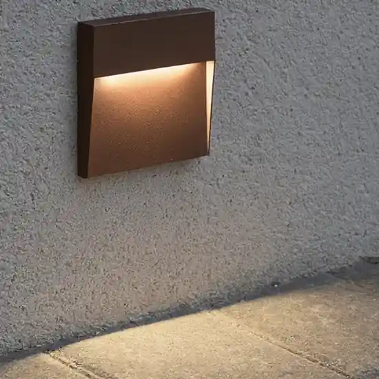 Subito Disponibile Segnapasso led 3w 4000k corten da parete ip65 da esterno