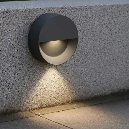 Segnapasso led a parete per esterni 6w 4000k rotondo grafite ip65 Soddisfatti O Rimborsati