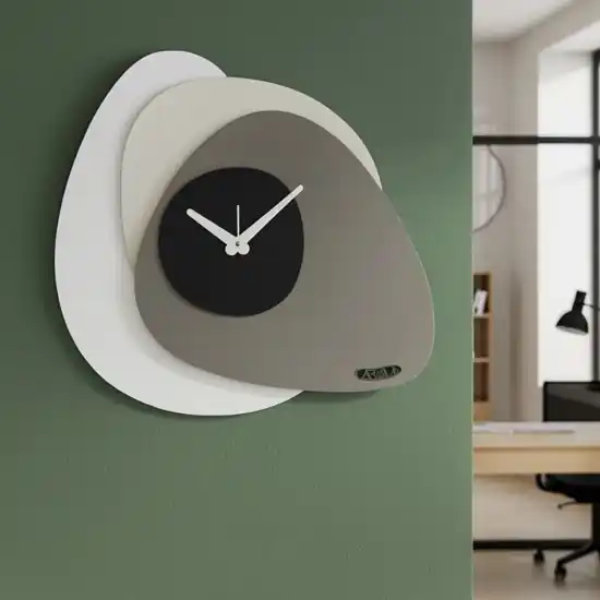 Super Prezzo Orologio moderno da muro ondulato bianco fango e nero
