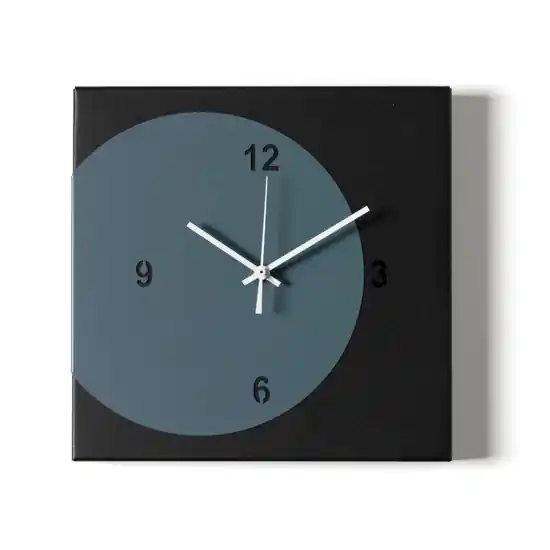 Orologio moderno da parete design quadrato nero e petrolio Bestseller