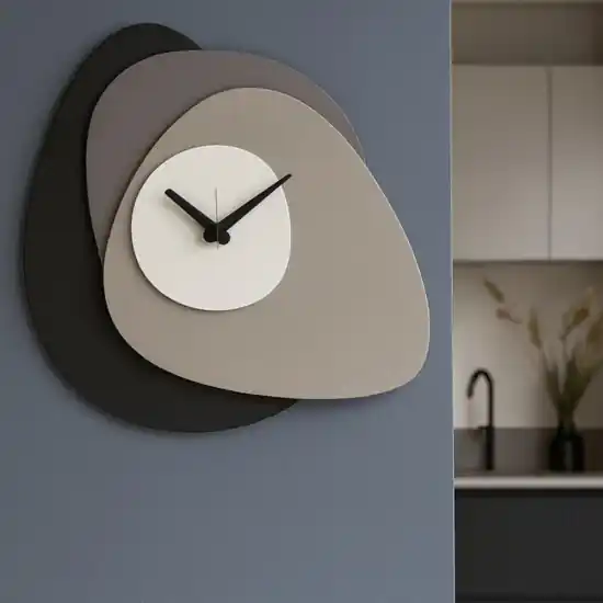 Saldi Orologio da muro moderno design ondulato nero fango e bianco