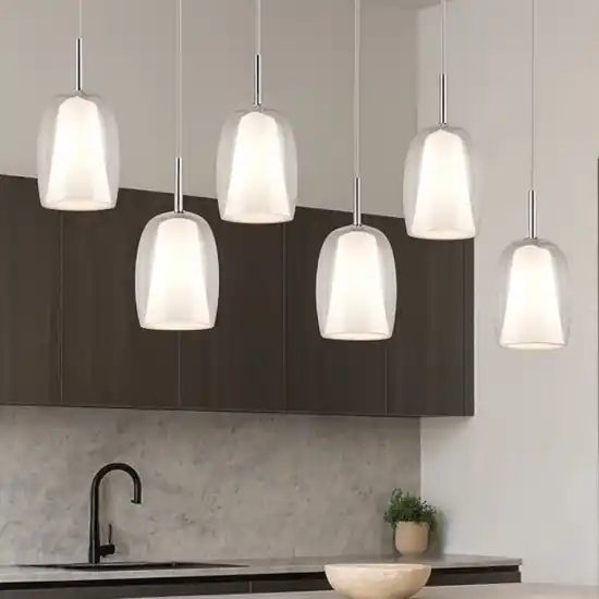 Offerta Speciale Lampadario da cucina 6 luci con paralumi in vetro