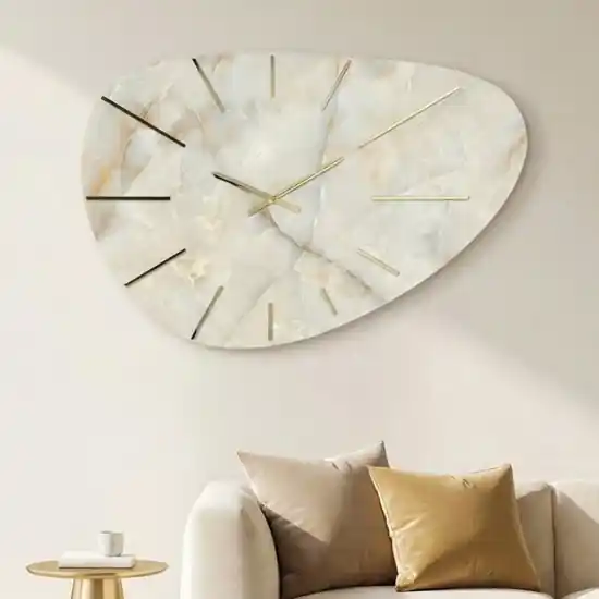 Non Perdere Orologio per grande parete 110x71 effetto marmo sagomato