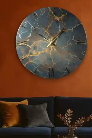 Acquista Ora Grande orologio saturno per parete dimensione 100cm effetto marmo