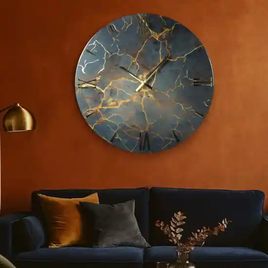 Acquista Ora Grande orologio saturno per parete dimensione 100cm effetto marmo