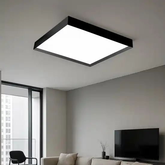 Vendita Finale Gea luce aoi plafoniera moderna led 80w da 3000k a 4000k nera quadrata