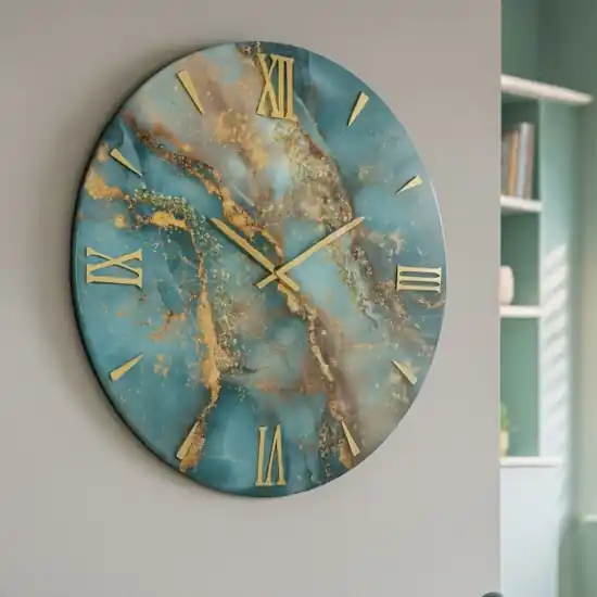A Buon Prezzo Grande orologio da parete 100cm moderno resina effetto marmorizzato