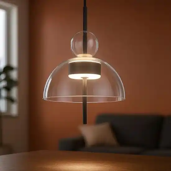 Reso Gratuito Maytoni bangkok lampada a sospensione led 12w 3000k paralume in vetro