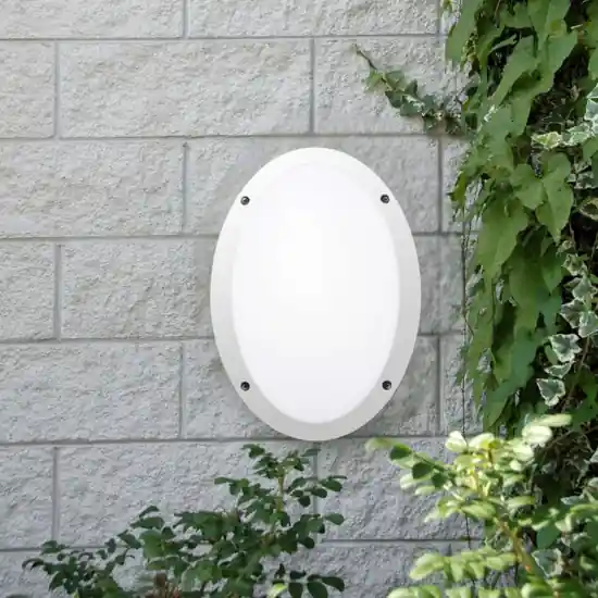 Acquista Ora Applique da esterno ovale bianca top light milano